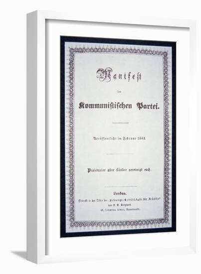 The First German Edition of the Communist Manifesto, Published in London, 1848-English School-Framed Giclee Print