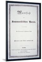 The First German Edition of the Communist Manifesto, Published in London, 1848-English School-Mounted Giclee Print