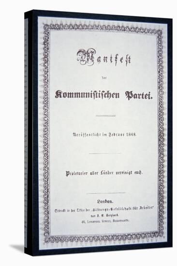 The First German Edition of the Communist Manifesto, Published in London, 1848-English School-Stretched Canvas