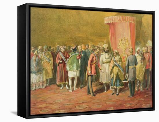 The First Investiture of the Star of India, 1863-William Simpson-Framed Stretched Canvas