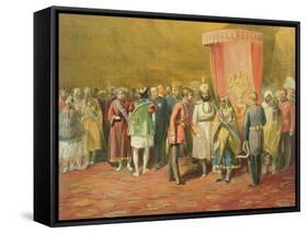 The First Investiture of the Star of India, 1863-William Simpson-Framed Stretched Canvas