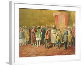 The First Investiture of the Star of India, 1863-William Simpson-Framed Giclee Print