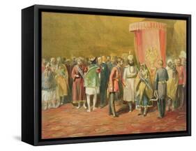 The First Investiture of the Star of India, 1863-William Simpson-Framed Stretched Canvas