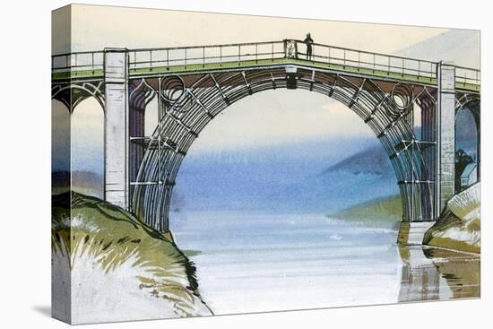 The First Iron Bridge in Britain, at Ironbridge Gorge-Angus Mcbride-Stretched Canvas