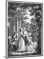 The First Kiss of Love, Illustration from "La Nouvelle Heloise" by Jean-Jacques Rousseau-Nicolas Andre Monsiau-Mounted Giclee Print