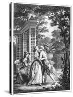 The First Kiss of Love, Illustration from "La Nouvelle Heloise" by Jean-Jacques Rousseau-Nicolas Andre Monsiau-Stretched Canvas