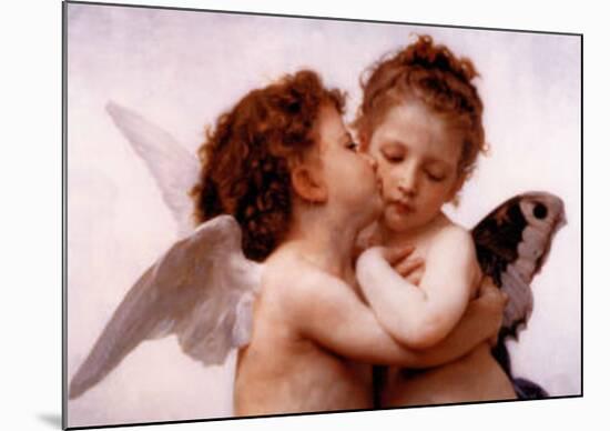 The First Kiss-William Adolphe Bouguereau-Mounted Poster