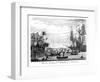 The First Landing of Columbus at America (Engraving) (B&W Photo)-English-Framed Giclee Print