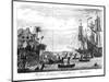 The First Landing of Columbus at America (Engraving) (B&W Photo)-English-Mounted Giclee Print