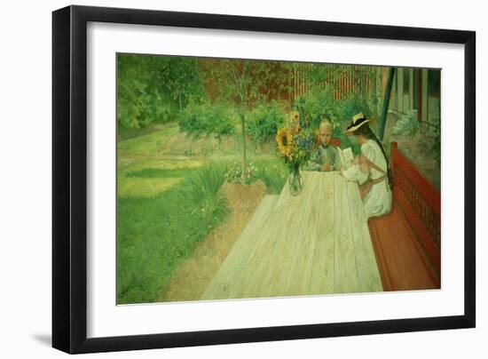 The First Lesson, 1903-Carl Larsson-Framed Giclee Print