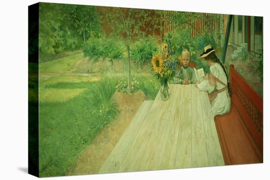 The First Lesson, 1903-Carl Larsson-Stretched Canvas