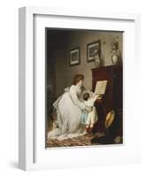 The First Lesson-George Frederick Folingsby-Framed Giclee Print