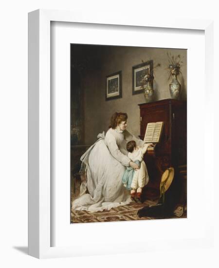 The First Lesson-George Frederick Folingsby-Framed Giclee Print