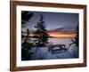 The First Light of Dawn Colors Wispy Clouds Across Narraguagus Bay at Mcclellen Park-null-Framed Photographic Print