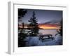 The First Light of Dawn Colors Wispy Clouds Across Narraguagus Bay at Mcclellen Park-null-Framed Photographic Print