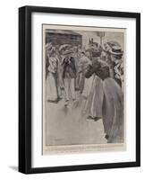 The First Man to Arrive from Ladysmith, a Scene in Maritzburg-Claude Shepperson-Framed Giclee Print