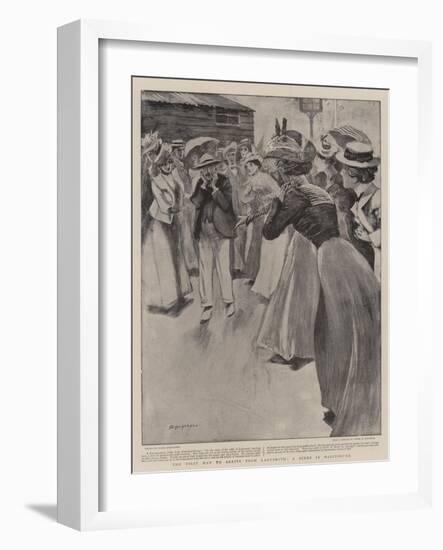 The First Man to Arrive from Ladysmith, a Scene in Maritzburg-Claude Shepperson-Framed Giclee Print