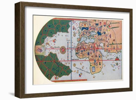 The First Map to Show America, 1912-Juan de la Cosa-Framed Giclee Print