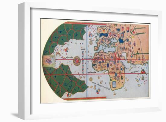 The First Map to Show America, 1912-Juan de la Cosa-Framed Giclee Print