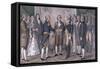 The First Meeting of General George Washington-Currier & Ives-Framed Stretched Canvas