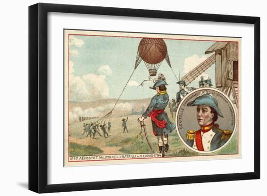 The First Military Balloon at the Battle of Fleurus, 1794-null-Framed Giclee Print