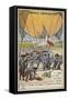 The First Military Balloon, L'Entreprenant, in Use at the Battle of Fleurus, 1794-null-Framed Stretched Canvas