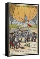 The First Military Balloon, L'Entreprenant, in Use at the Battle of Fleurus, 1794-null-Framed Stretched Canvas