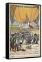 The First Military Balloon, L'Entreprenant, in Use at the Battle of Fleurus, 1794-null-Framed Stretched Canvas