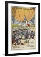 The First Military Balloon, L'Entreprenant, in Use at the Battle of Fleurus, 1794-null-Framed Giclee Print