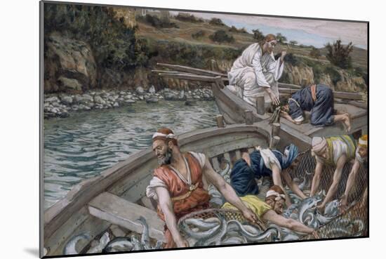 The First Miraculous Draught of Fish, Illustration for 'The Life of Christ', C.1886-94-James Tissot-Mounted Giclee Print