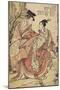 The First Month, Manzai Dancers, C. 1793-Katsushika Hokusai-Mounted Giclee Print