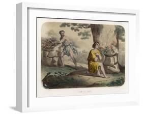 The First Murder: Cain Kills His Brother Abel and is Thereafter Marked for Life-null-Framed Art Print