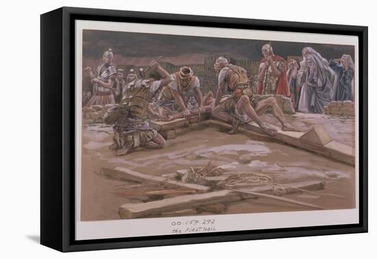 The First Nail, Illustration for 'The Life of Christ', C.1886-96-James Tissot-Framed Stretched Canvas