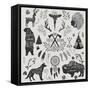 The First Nation - Set of Design Elements and Clip Art Themed around the Native Americans, their Sp-LanaN-Framed Stretched Canvas