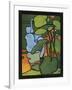 The First of Two Designs for Stained Glass Depicting Swans in the Water. (Cygnus Olor)-null-Framed Art Print