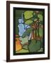 The First of Two Designs for Stained Glass Depicting Swans in the Water. (Cygnus Olor)-null-Framed Art Print