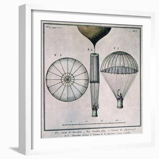 The First Parachute Descent by Andre-Jacques Garnerin-null-Framed Giclee Print