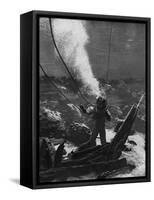 The First Photograph of a Diver under Water, Late 19th Century-null-Framed Stretched Canvas