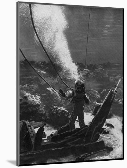 The First Photograph of a Diver under Water, Late 19th Century-null-Mounted Giclee Print