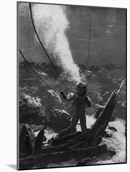 The First Photograph of a Diver under Water, Late 19th Century-null-Mounted Giclee Print