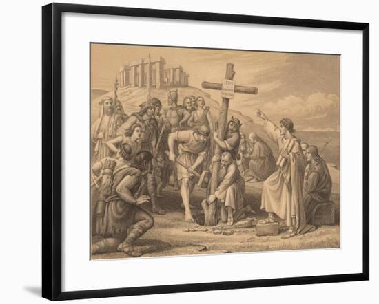 'The First Preaching of Christianity in Britain', c1900-John Easton-Framed Giclee Print