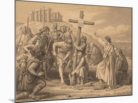 'The First Preaching of Christianity in Britain', c1900-John Easton-Mounted Giclee Print