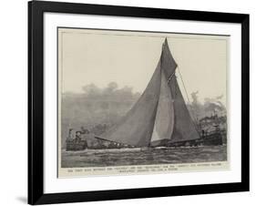 The First Race Between the Galatea and the Mayflower for the America Cup-null-Framed Giclee Print