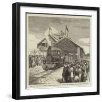 The First Railway in British Burmah, Opening of the Rangoon and Irrawaddy State Railway at Rangoon-null-Framed Giclee Print