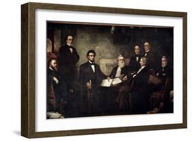 The First Reading of the Emancipation Proclamation-Francis Bicknell Carpenter-Framed Giclee Print