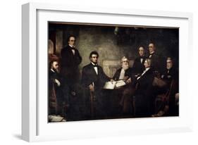 The First Reading of the Emancipation Proclamation-Francis Bicknell Carpenter-Framed Giclee Print