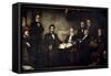 The First Reading of the Emancipation Proclamation-Francis Bicknell Carpenter-Framed Stretched Canvas