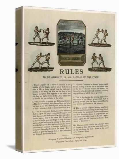 The First Rules of Boxing Published August 16th 1743-null-Stretched Canvas