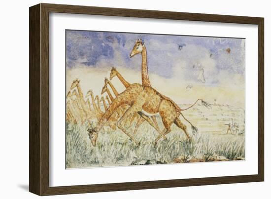 The First Rush of the Giraffes, 1861-Sir Samuel Baker-Framed Giclee Print