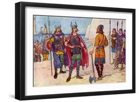 The First Saxons in Britain-George Morrow-Framed Art Print